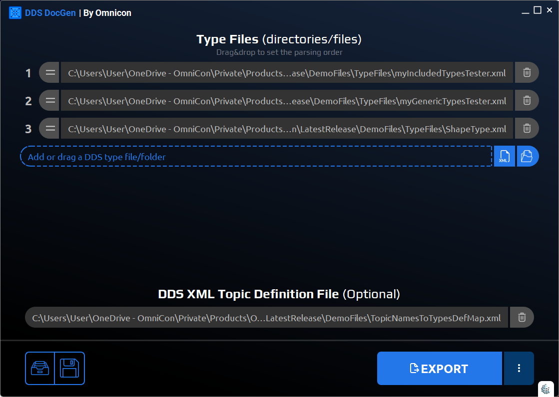 Use the same simple UI on Windows and Linux for generating and reviewing DDS documentation.